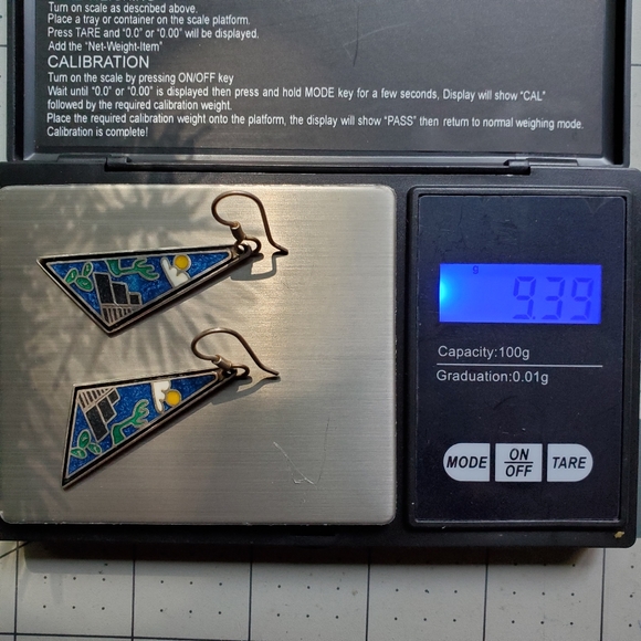 925 Sterling Colorful Scenic Inlay Dangle Earrings - Picture 5 of 5